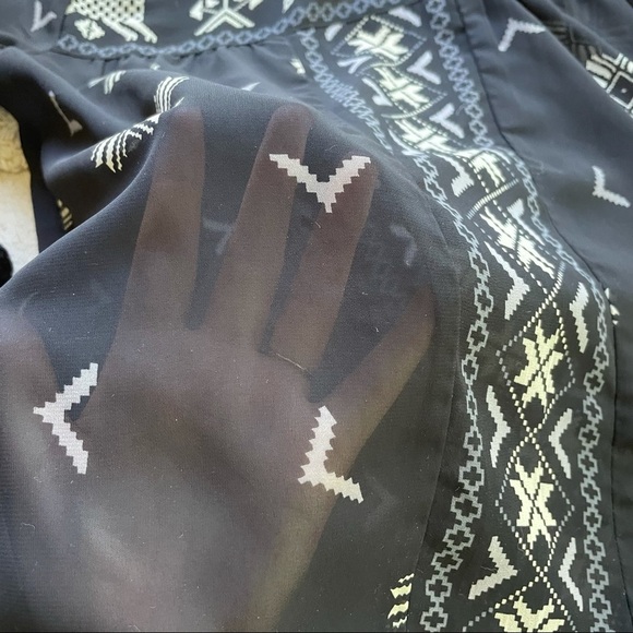 Maison Scotch Mademoiselle Top Blouse Black Aztec - Picture 10 of 16